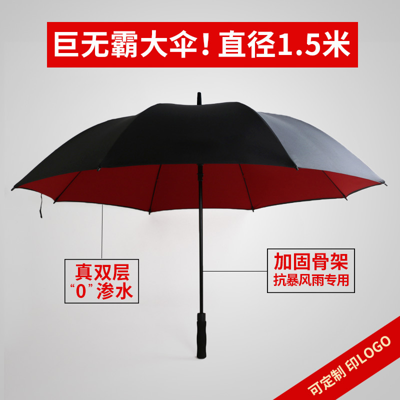 大把雨伞特大号超大长把长柄伞双3三人四人加固抗风暴伞户外防风