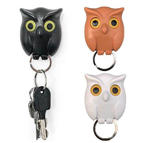 好货2pcs Key Hanger Hook Night Owl Shape Black White Wall Ke