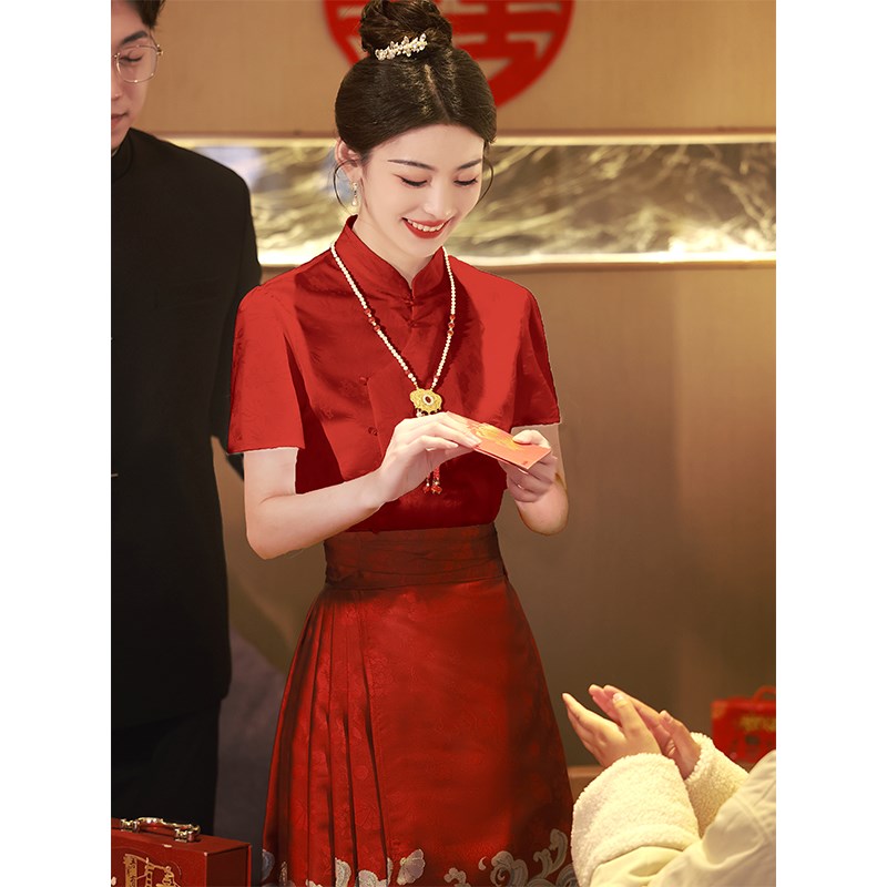 好货新中式马面裙敬酒服新娘2025新款结婚红色旗袍婚服套装订婚礼