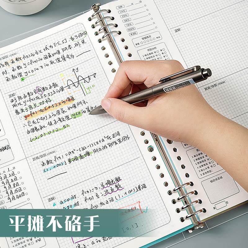 极速4活页笔记本子b5透明线圈网格本纸荷叶可拆卸铁环方格错题替