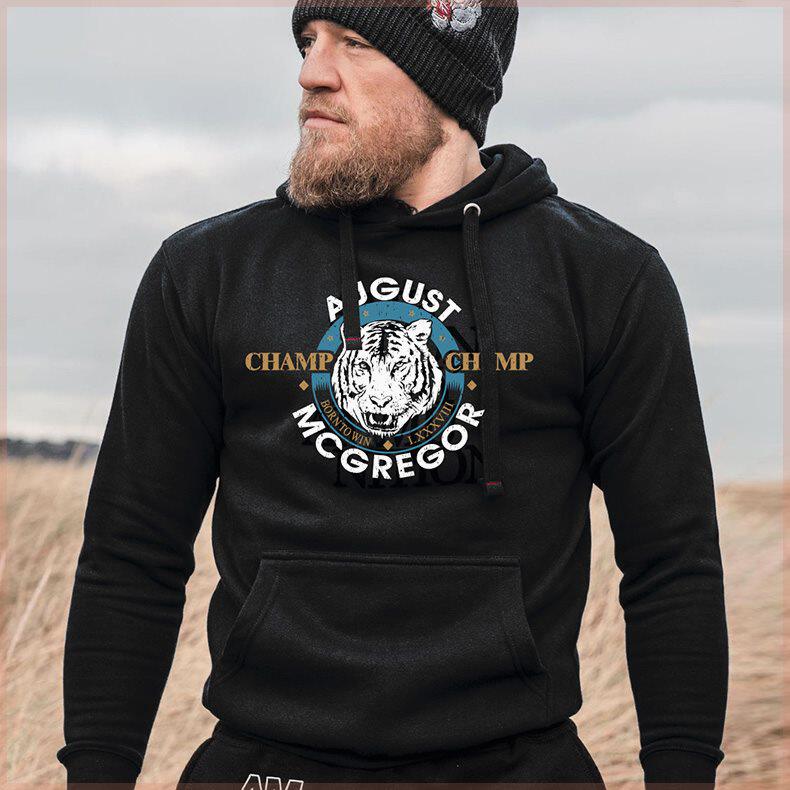 极速MMAfighting休闲服 UFC康纳嘴炮春秋冬加绒加厚厚棉T男外套头