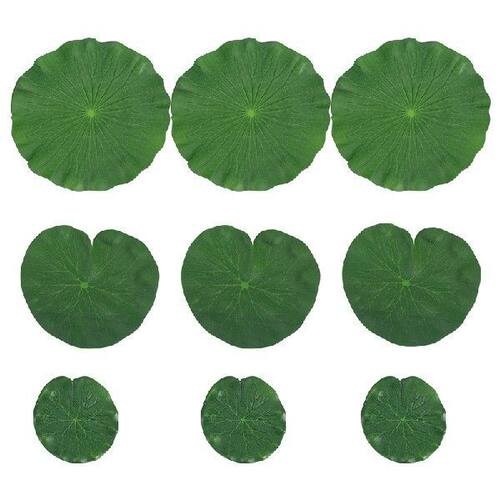 好货Pack Of 9 Artificial Floating Foam Lotus Leaves Water Li