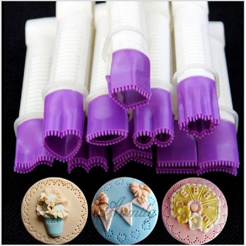 10pcs/Set Lace Clips Cake Mold Fondant Skirt Fringe