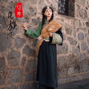 藏式贵族藏装藏族服装女款少数民族演出服饰西藏写真藏袍新款2025