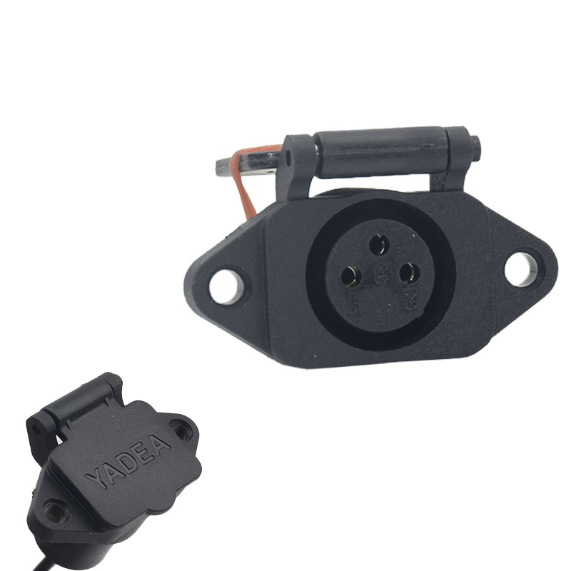 好货雅迪锂电国标电动车充电孔充电器线延长线电瓶车带盖卡能头充