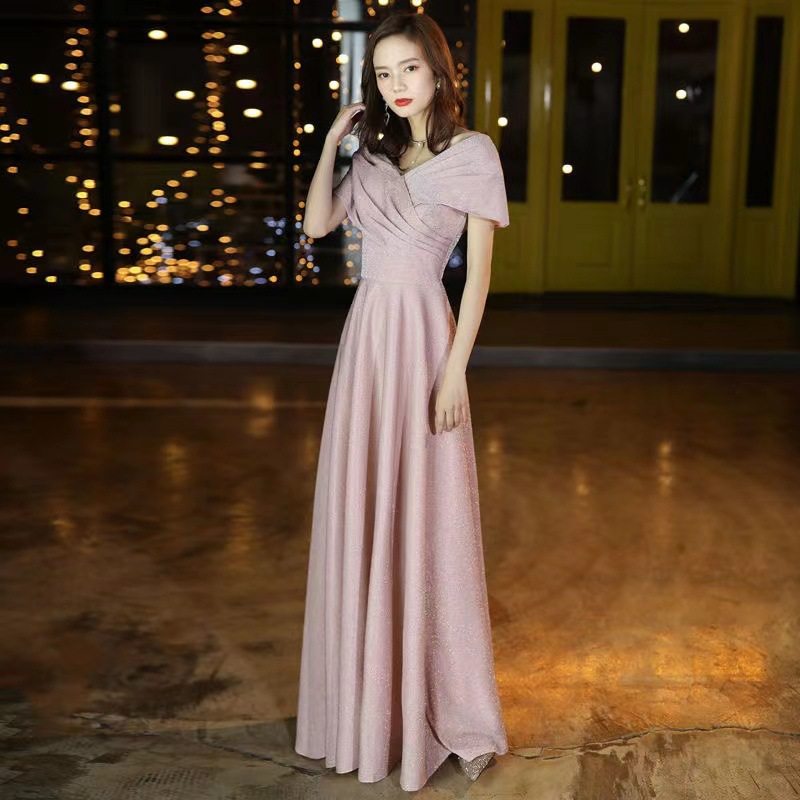 敬酒大码晚礼服女2025新款宴会主持人优雅气质年会显瘦演艺考车模