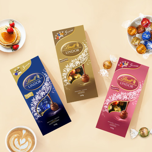 【百补】Lindt/瑞士莲官方正品软心精选牛奶巧克力569g伴手礼进口