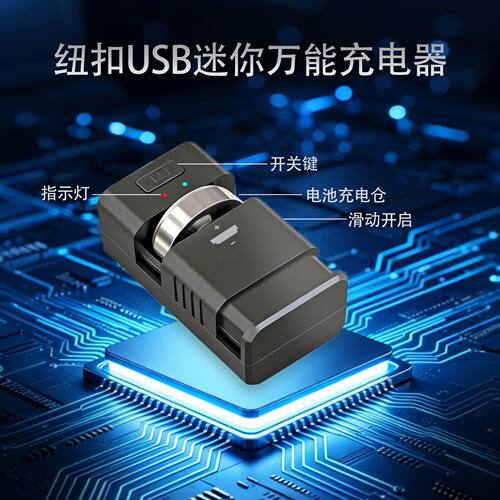 新升级通用纽扣电池充电器LIR2032 2477 2450控纽扣电池充电工具