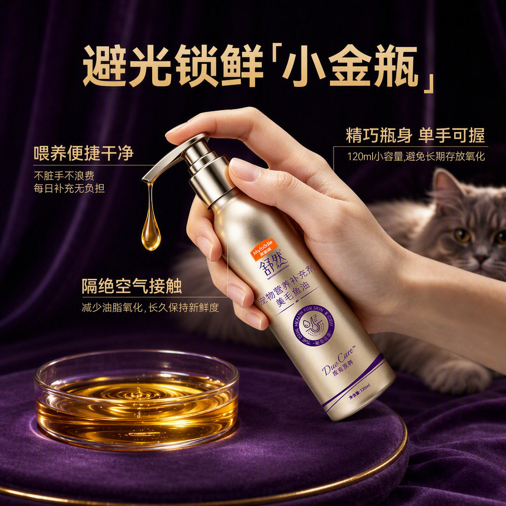 麦富迪舒然鱼油猫咪狗狗专用进口深海三文鱼油Omega3美毛防掉毛