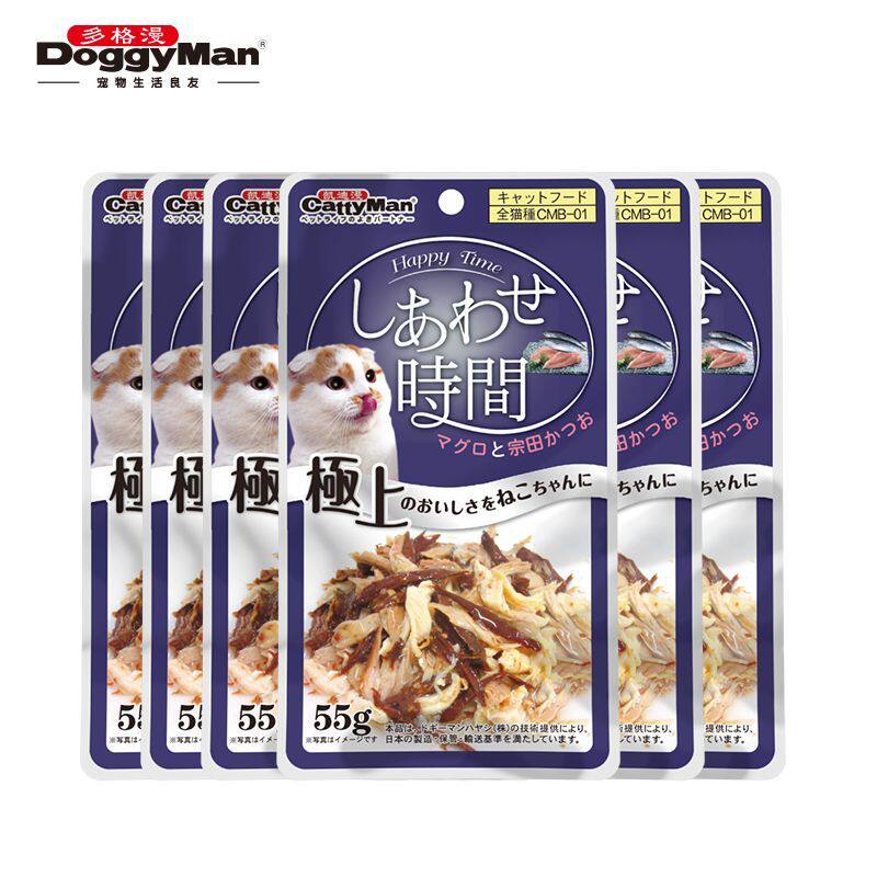 多格漫时间系列猫咪零食 宠物湿粮成猫罐头鱼罐包妙鲜包55g*12包