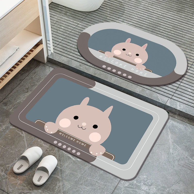 新款 卡通萌趣硅藻泥地毯浴室地垫兔子吸水防滑垫子水晶绒垫卡通,个性定制/设计服务/DIY,地毯/地垫定制,淘宝优惠券,粉丝福利购,淘宝优惠卷