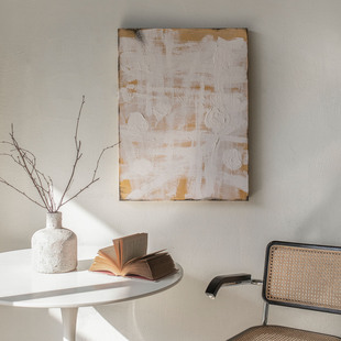 法式奶油风客厅餐边柜装饰画高级感入门玄关走廊挂画肌理手绘油画