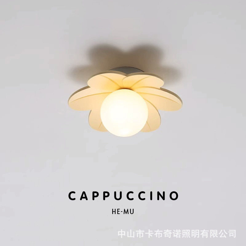 奶油风走廊玄关吸顶灯北欧现代简约衣帽间阳台网红花朵暗装过道灯