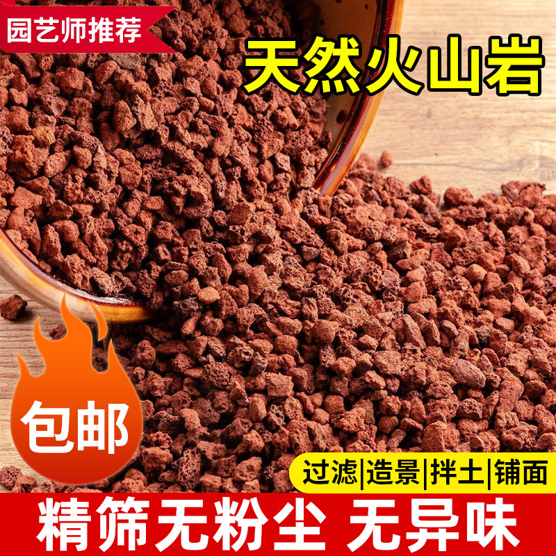 速发红面山石颗粒火山岩铺底铺火多肉营养土兰花专用土水族鱼缸垫