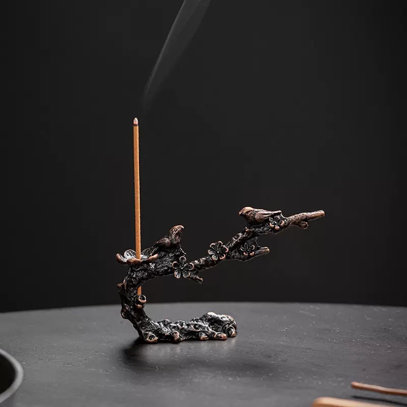 速发净家香炉合金流用室内日式喜上梅枝创意招财沉香薰炉禅意倒化