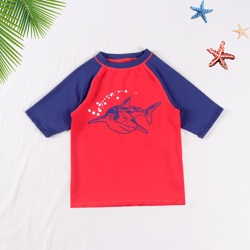 速发小可折扣  锦童游泳纶浪上衣户外沙滩防晒速干男冲弹力游