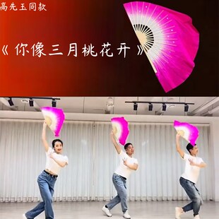 速发扇子舞蹈扇高先玉广蹈你像三月桃花开真丝扇古典舞舞场舞