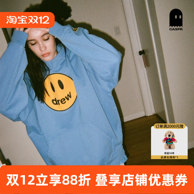 【官方正品】drew house经典笑脸天蓝色连帽卫衣25秋季男女同款