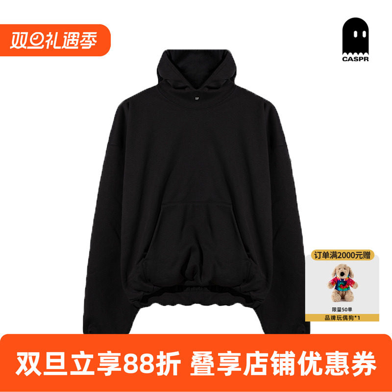 yeezy潮牌联名黑色连帽卫衣