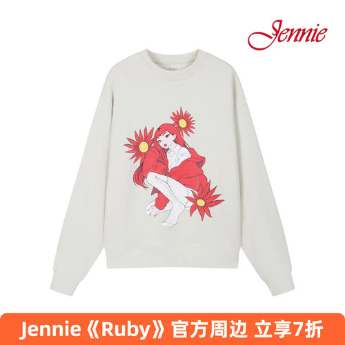 Jennie官方周边漫画圆领卫衣