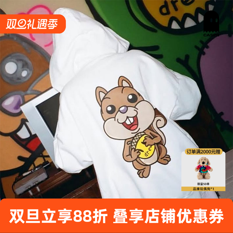 【官方正品】drew house松鼠图案拉链连帽卫衣25秋季男女同款