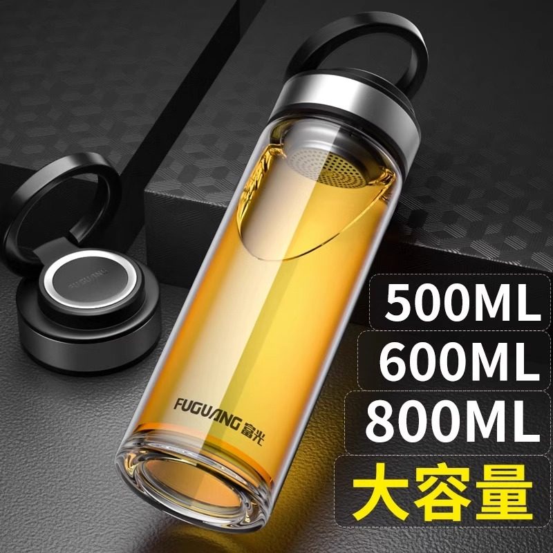富光单层玻璃杯男女士茶杯钢化加厚高硼硅水杯大容量茶水分离杯子,餐饮具,玻璃杯,淘宝优惠券,粉丝福利购,淘宝优惠卷