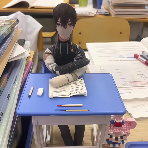 学生仿真书桌椅老鼠干过家家玩具