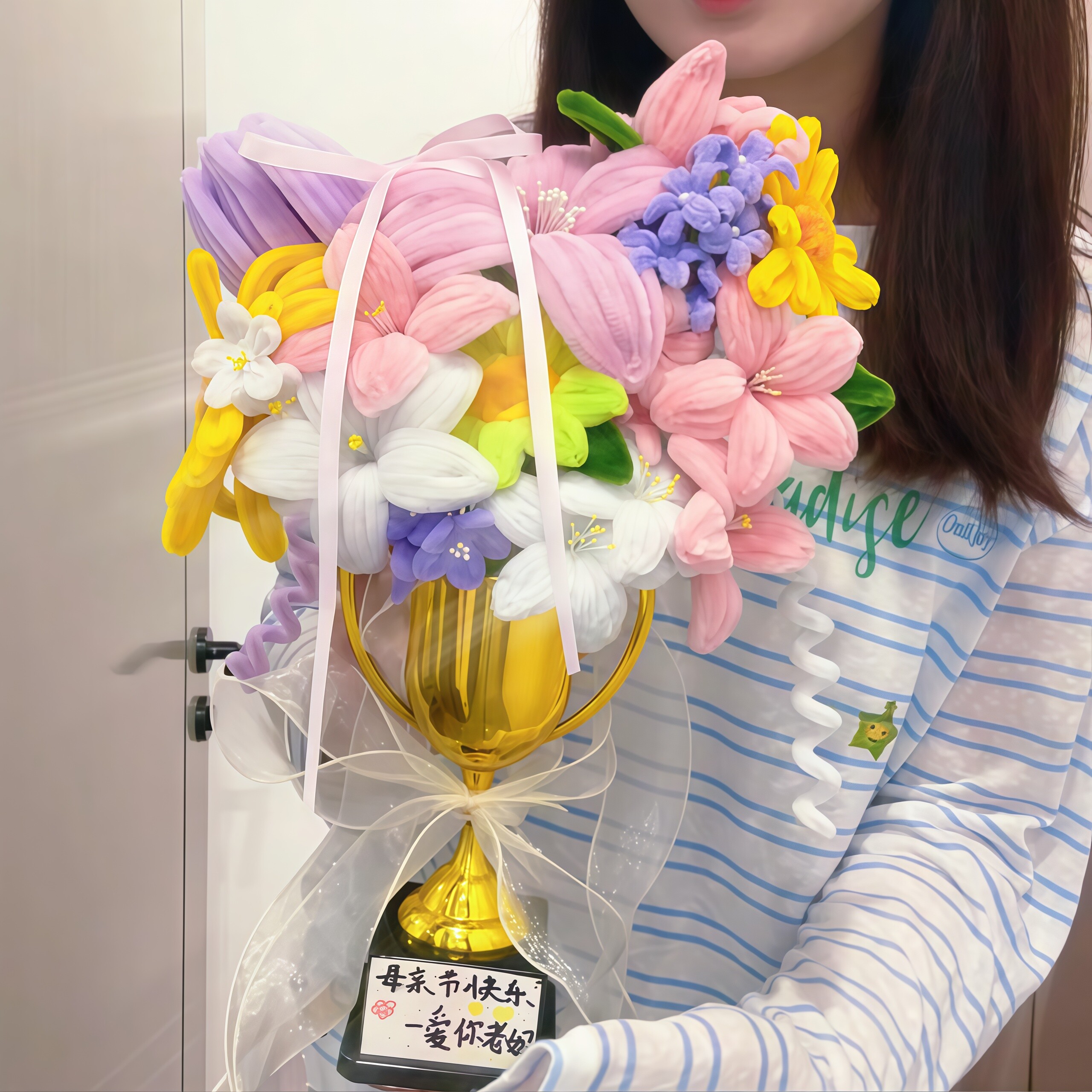 母亲节永生花扭扭棒DIY材料包图片
