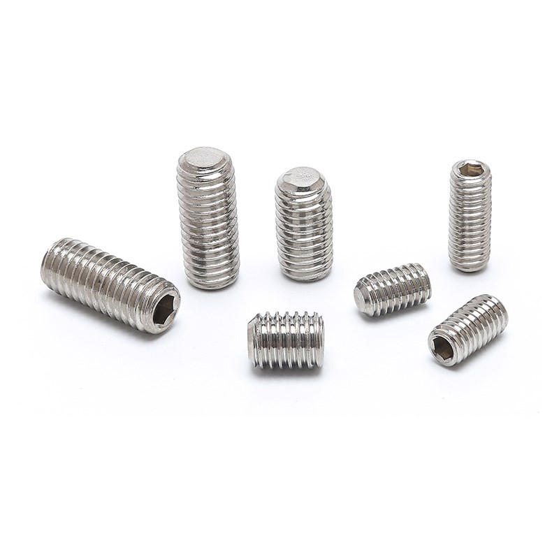 速发201不锈顶平端内六角紧定螺丝机米平D钢丝无头螺钉GB77头I1