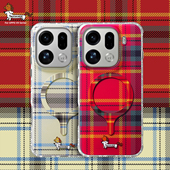 Pro新款 原创英伦格子男女防摔磨砂保护壳 Find 马年限定 Tastecase新年腊肠狗格纹磁吸手机壳适用OPPO