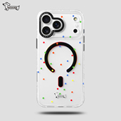 Tastecase彩色波点腊肠狗磁吸手机壳适用苹果iPhone17ProMax半透明磨砂MagSafe保护壳原创高级感简约16Pro