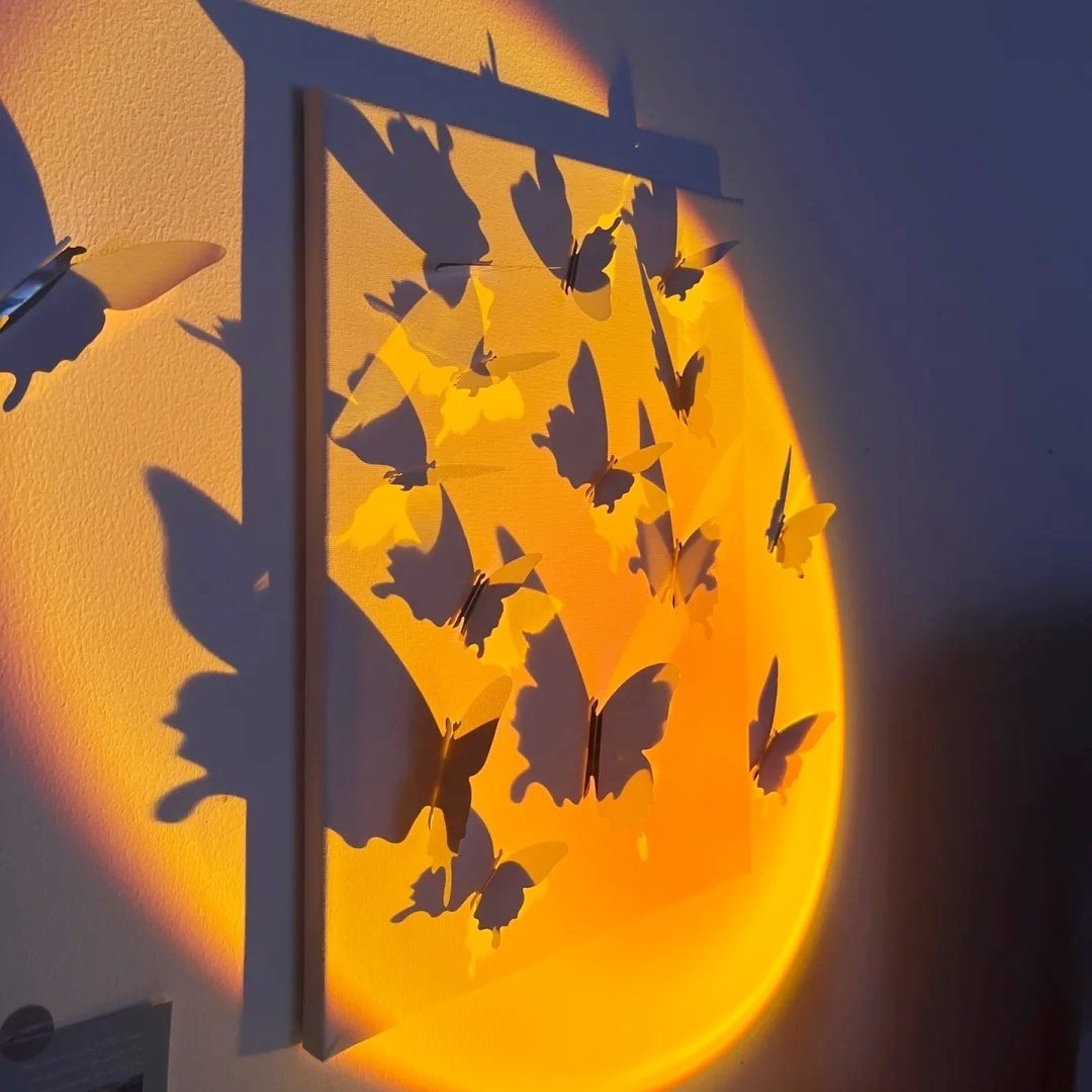 光影蝴蝶墙3d立体墙贴创意镜面玄关卧室客厅庆新过年礼物装饰DIY,家居饰品,装饰摆件,淘宝优惠券,粉丝福利购,淘宝优惠卷