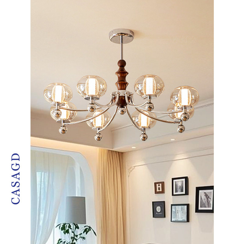 中古客厅吊灯现代2025新款大厅主灯包豪斯胡桃木书房灯具 CASAGD