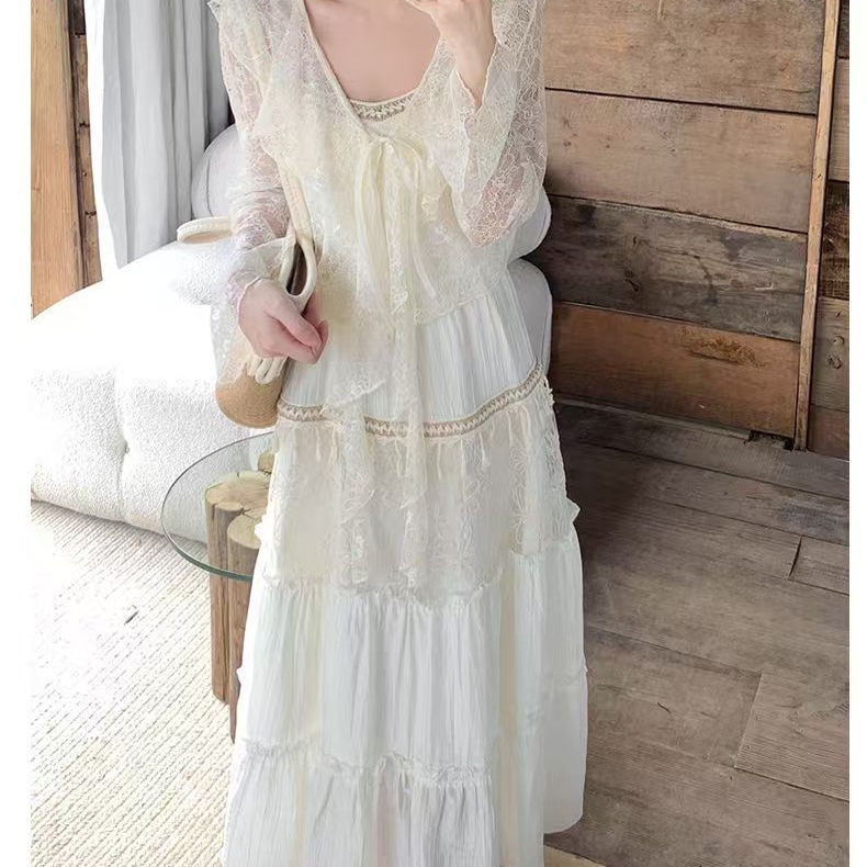 法式复古蕾丝拼接长袖衬衫女2025新款设计感小众别致绝美长袖上衣，商品下架区商品下架区，凯文服饰