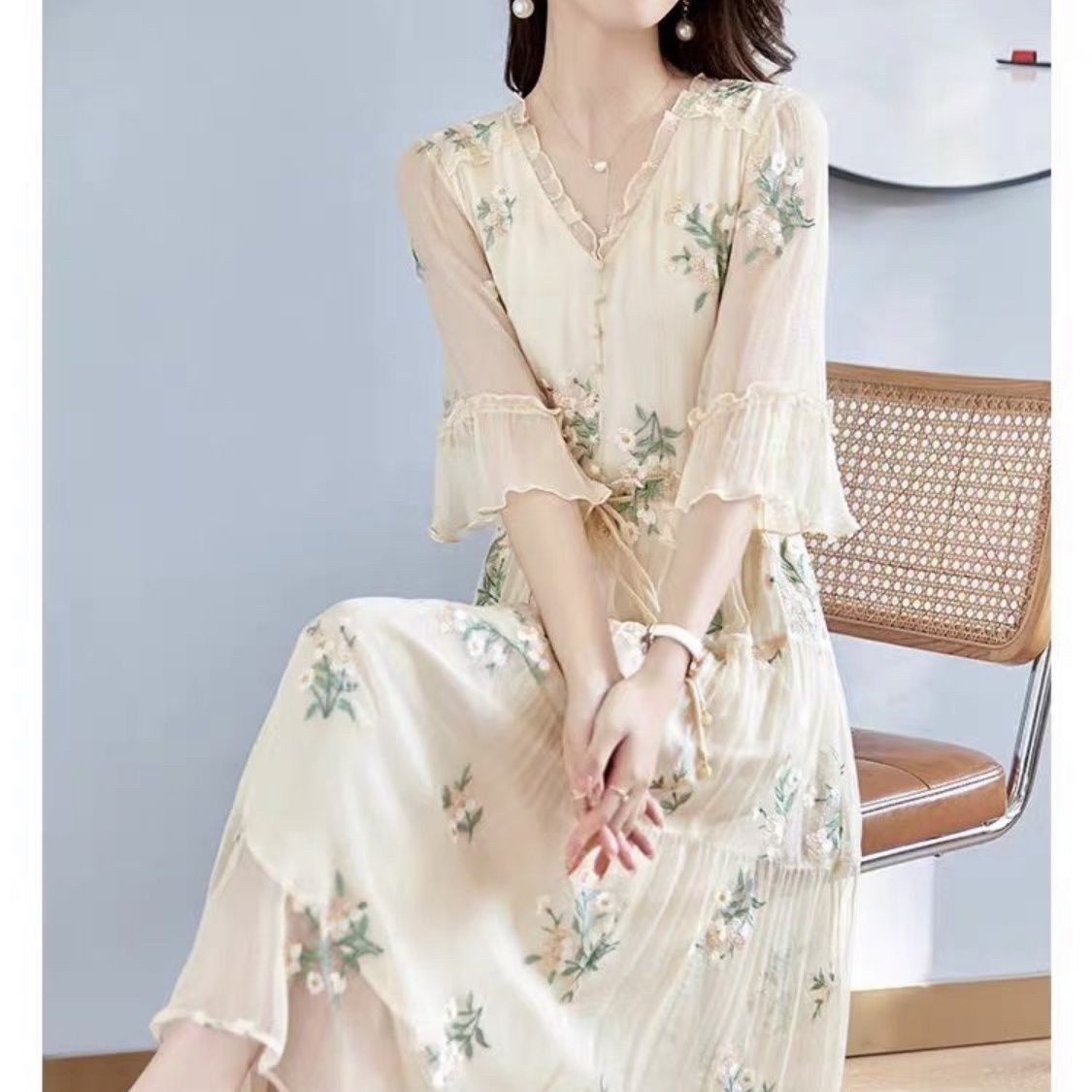 连衣裙夏季新款年轻洋气妈妈气质短袖裙子2025，商品下架区商品下架区，凯文服饰