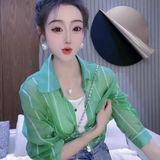 2025夏季新款女装绿色蕾丝衫女长袖圆领套头打底衫，商品下架区，语缦