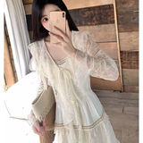 法式复古蕾丝拼接长袖衬衫女2025新款设计感小众别致绝美长袖上衣，商品下架区，凯文服饰