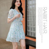 小野联名碎花连衣裙女夏季法式茶歇裙，商品下架区，凯文服饰