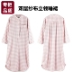家居服薄款 日式 款 全棉睡衣长袖 专柜品质双层纱睡裙女纯棉春秋夏季