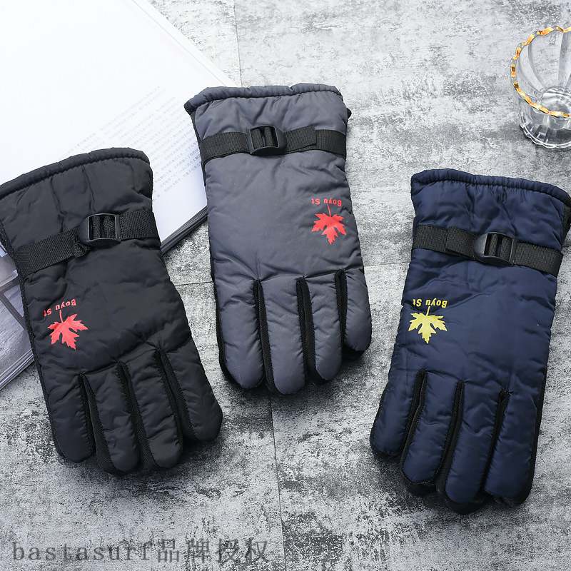 网红Winter men's warm and windproof riding Full Finger Glove