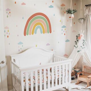 速发Funlife? Nursery Boho Rainbow Wall Decals Wallpapers Wa