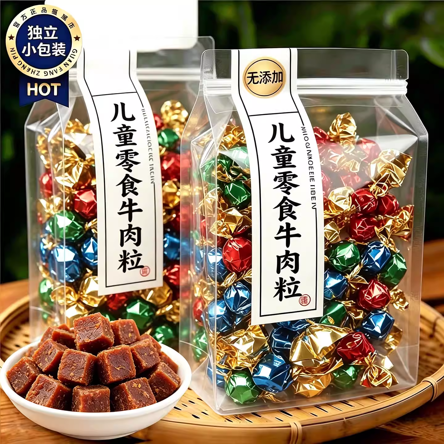 央妈推荐牛肉粒官方旗舰店内蒙古原切牛肉粒零食年货糖儿童无添加