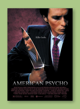 American Psycho电影海报美国 病人海报卧室宿舍背景墙装饰画挂画