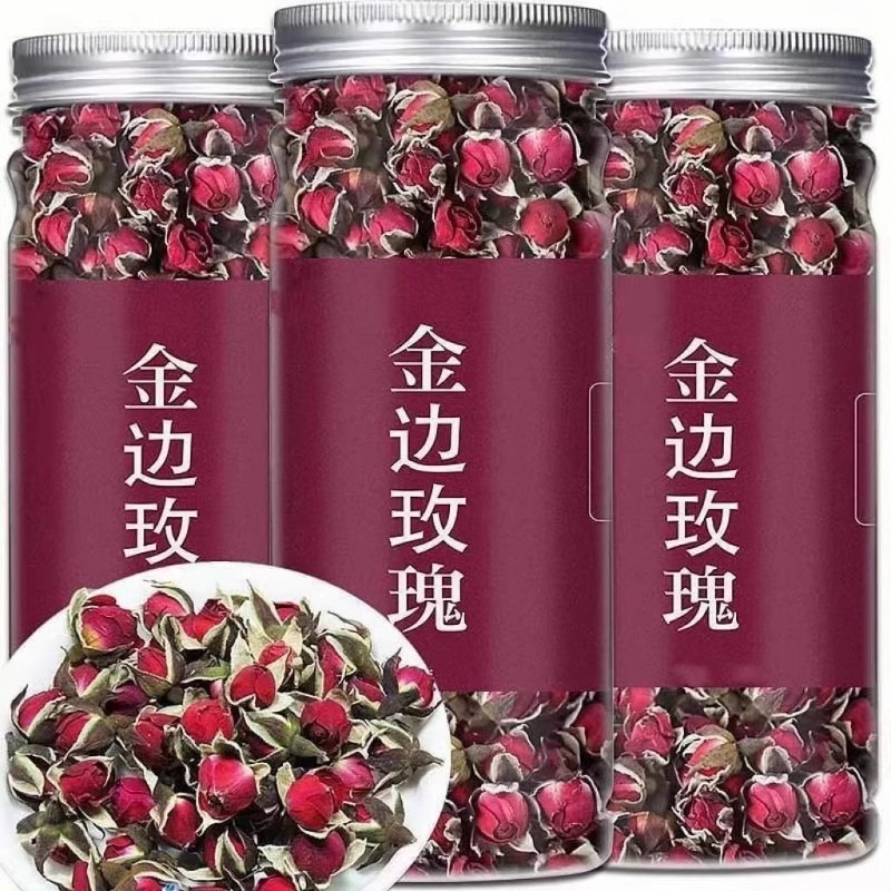 金边玫瑰花茶干玫瑰特泡水茶旗舰店云南正品养生茶花茶散装干花干