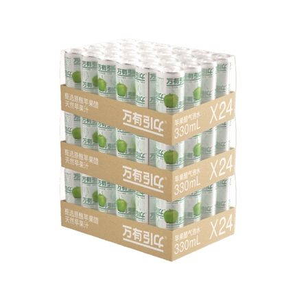 万有引力苹果醋气泡水饮料整箱330ml/72瓶共三大箱装