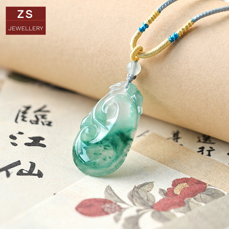 天然非洲翠如意吊坠福宝款