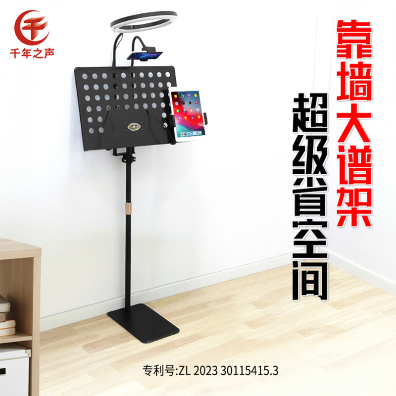 古筝琴谱架靠墙不占地家用大乐谱架古琴扬琴曲谱支架成人儿童带灯