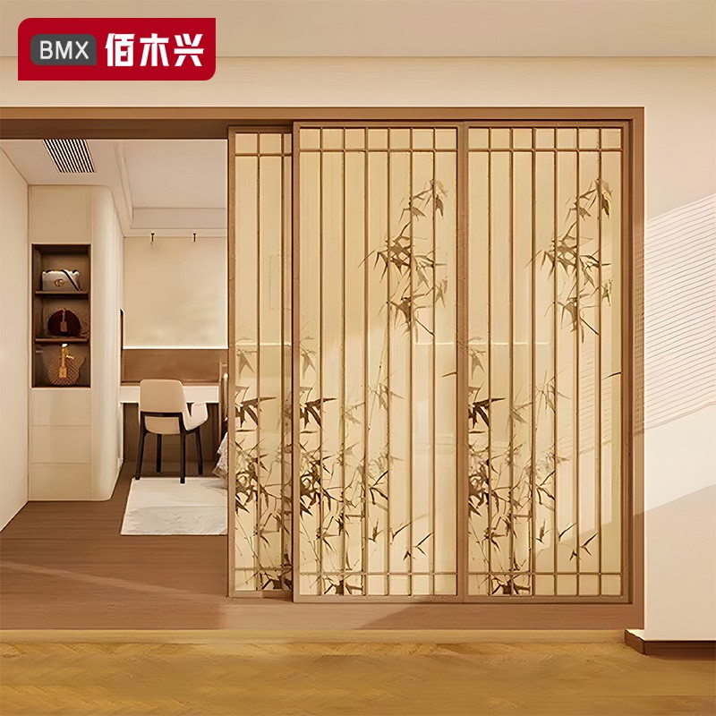 宋代美学屏风三联动推拉门隔断门