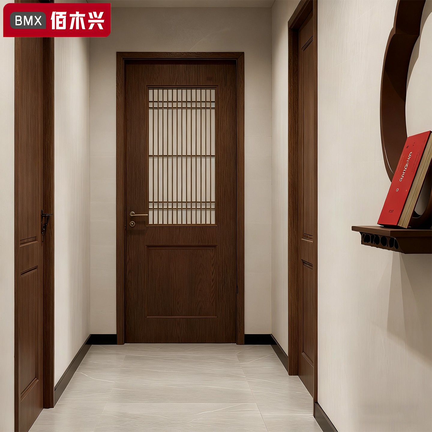 宋代美学平开门新中式烤漆木门