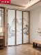 折叠门宋代美学屏风茶室隔断门定制山水墨画国风书房门客厅推拉门
